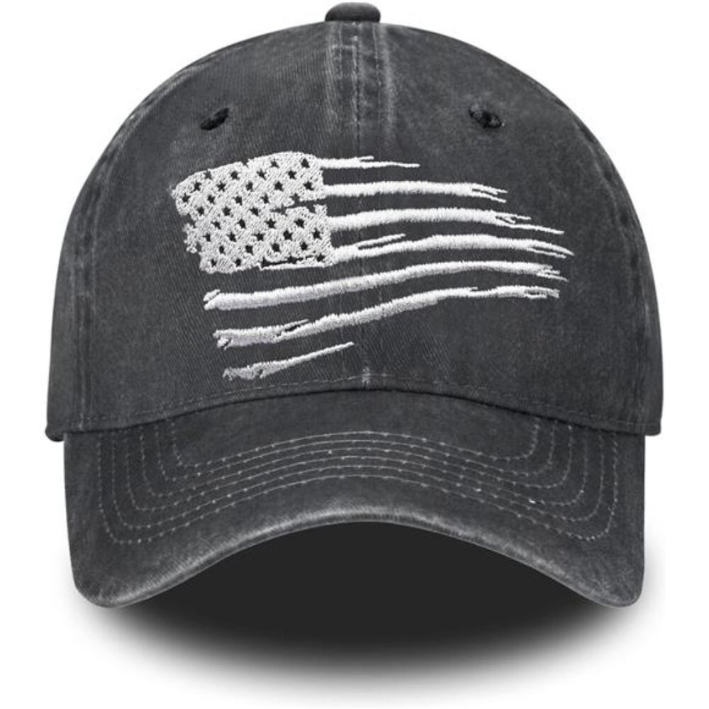 Vintage distressed denim baseball cap embroidered adjustable dad hat women men